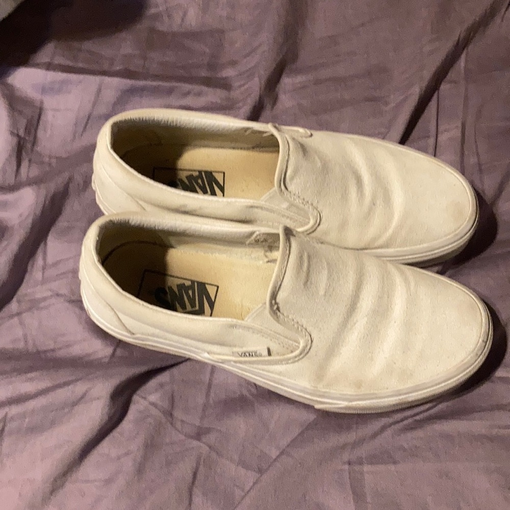 White Slip on Vans